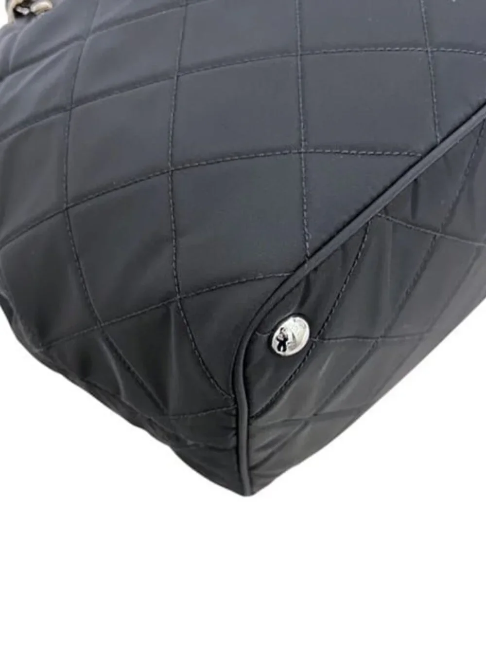 Prada Tote Chainto Black Nero Tessuto - Picture 10 of 10